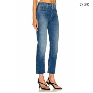 MOTHER Women's Straight Leg Blue Jeans